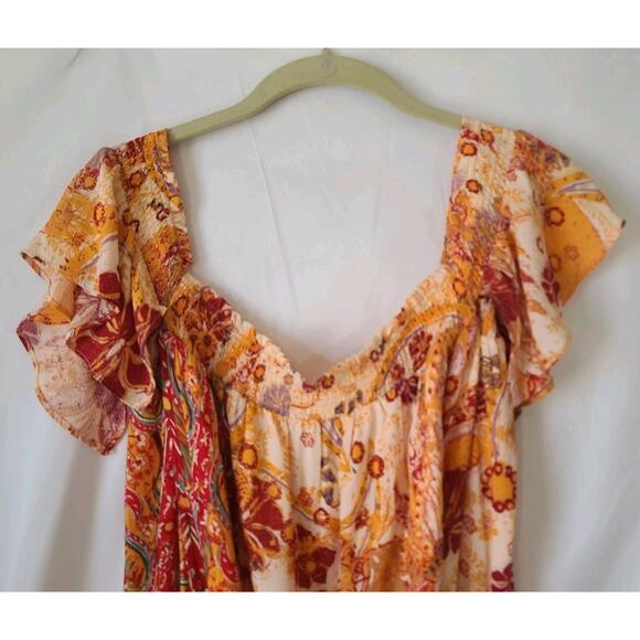 New W/Tag Free People Women's Golden Gate Carmen Off Shoulder Jumpsuit Medium - Picture 6 of 10